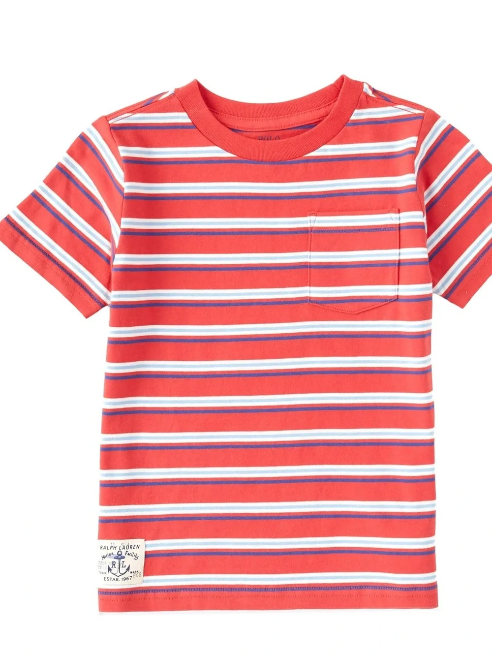 Ralph Lauren 2 Polo boys Striped Pocket T-Shirts size 6